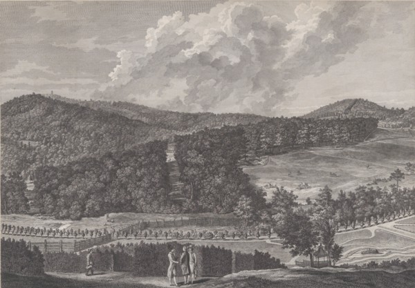 IIde Vue du Parc de Neu-Waldeck prise du Pavillon Chinois vers le Midi, from Views of the ..., 1782. Creators: Jakob Matthias Schmutzer, Carl Conti, Clemens Kohl, Franz Karl Zoller.