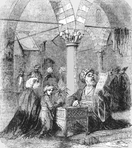 'Public Writer at the Bazaar; Industrious Classes in Constantinople', 1854. Creator: Unknown.
