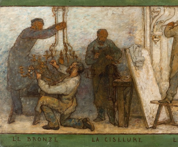 Art spreads its light far and wide: Crafts and industrial design: Sketch for the drawing..., 1880. Creator: Edmond Eugene Valton.