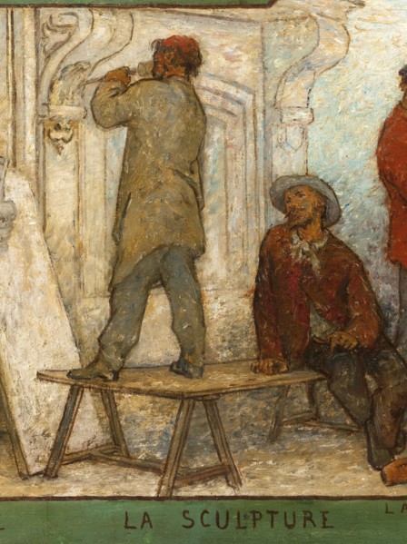 Art spreads its light far and wide: Crafts and industrial design: Sketch for the drawing..., 1880. Creator: Edmond Eugene Valton.