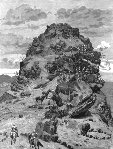 'A Mule Battery in Action at Handoub during the recent Suakim Campaign', 1886.  Creator: Unknown.