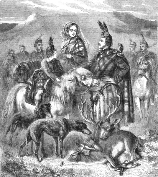 'The Queen, Prince Albert, Prince of Wales and Attendants in the Highlands', 1854. Creator: Unknown.