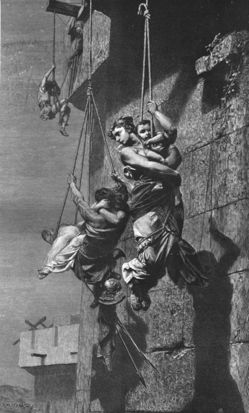'Fugitives - An Episode of the Siege of Athens by Sylla. After Leon Glaize, 1877', 1886. Creator: Kellenbach.