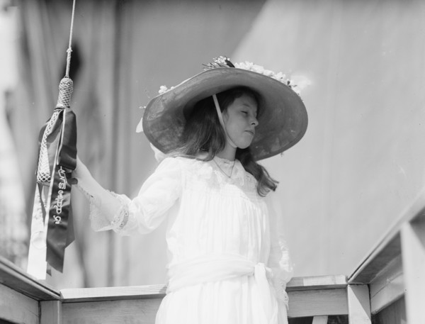 Claudia Lyon of Texas, Sponsor At Launching of U.S.S. Texas, May 18, 1912. Creator: Harris & Ewing.