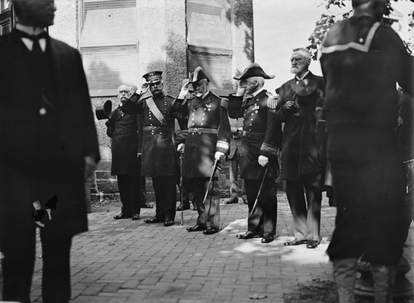 Schley, Winfield Scott, Rear Admiral, U.S.N. Funeral, St. John's Church: Brownson, Willard..., 1911. Creator: Harris & Ewing.