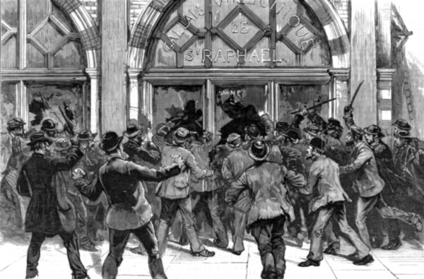 'The Rioting in the West End of London, February 8th. Looting shops in Piccadilly', 1886.   Creator: Unknown.