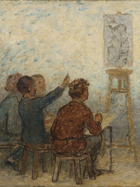 Draw children, to later support the industrial honour of the French Republic: Sketch for..., 1879. Creator: Edmond Eugene Valton.