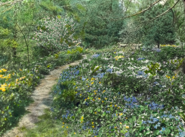 Possibly Herbert Livingston Satterlee Garden, Great Head, Bar Harbor, Maine, 1924. Creator: Frances Benjamin Johnston.