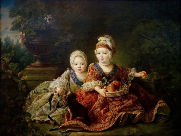 Louis Stanislas Xavier (1755-1824), Count of Provence, and his elder brother, Louis Auguste..., 1757 Creator: Drouais, François-Hubert (1727-1775).