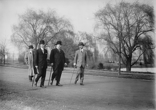 William Howard Taft Out For A Stroll with Archibald Butt...And Charles Dewey Hilles...1910 Creator: Harris & Ewing.
