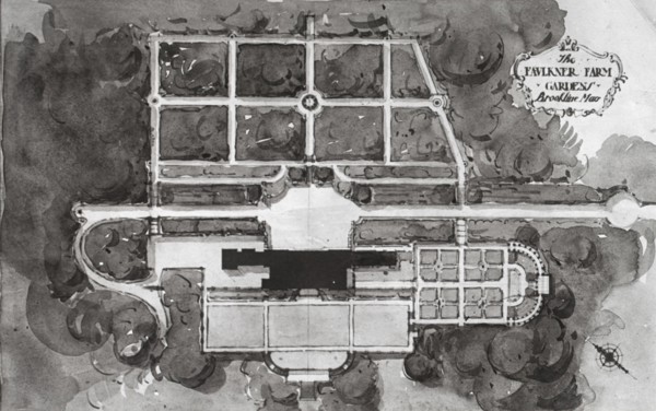 The Faulkner Farm Gardens, Brookline, Massachusetts, between 1915 and 1925. Creator: Frances Benjamin Johnston.