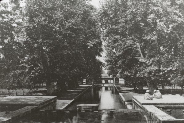 Reproduction of a book illustration showing Shalimar Bagh (gardens), nr. Srinagar, Kashmir, c1925. Creator: Frances Benjamin Johnston.