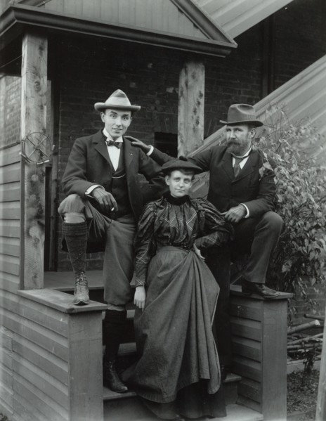 Frances Benjamin Johnston (front), with Mills Thompson (left) and Frank Phister...c1885 - 1900. Creator: Frances Benjamin Johnston.