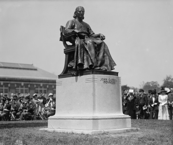 John Carroll, Statue At Georgetown University, Dedicated May 4, 1912, 1912 May 4. Creator: Harris & Ewing.