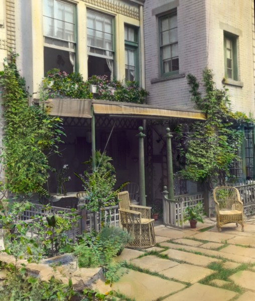 Flagstones, Charles Clinton Marshall house, 117 West 55th Street, New York, New York, 1922. Creator: Frances Benjamin Johnston.