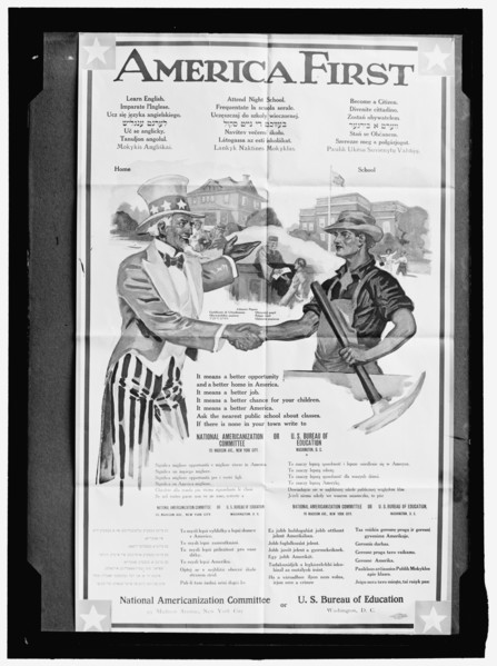 America First poster, between 1911 and 1920. Creator: Harris & Ewing.