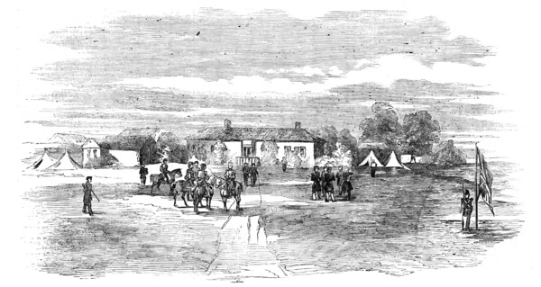 Head-Quarters of Lord Raglan, near Balaclava - from a sketch by Lieutenant Montagu O'Reilly, 1854. Creator: Unknown.