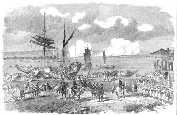 Oltenitza, from Turtukai - from an original drawing, 1854. Creator: Unknown.