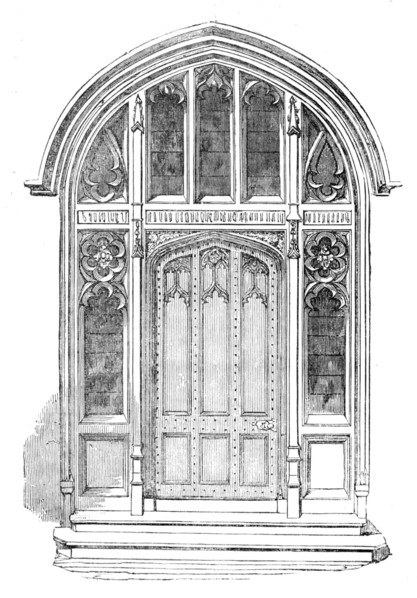 The New Houses of Parliament - Doorway of the Serjeant-at-Arms' Residence, 1854. Creator: Unknown.