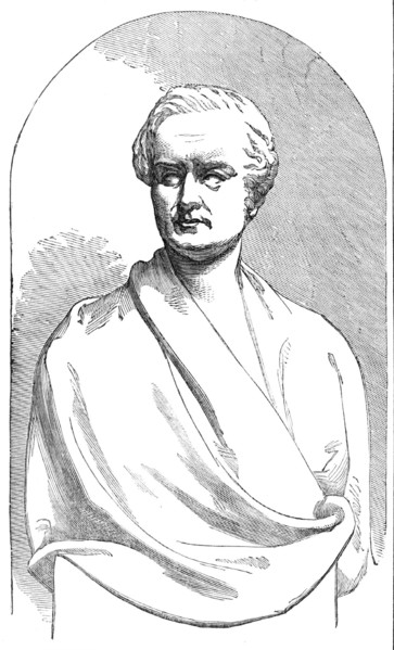 Marble bust of the late Sir Robert Peel, by A. Munro, 1854. Creator: Unknown.