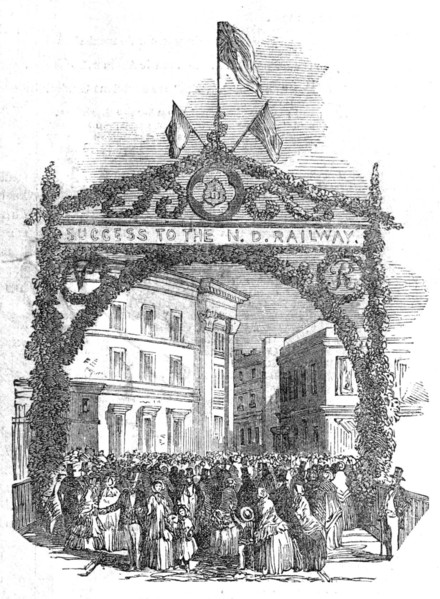 Triumphal Arch, Barnstaple-Bridge, 1854. Creator: Unknown.
