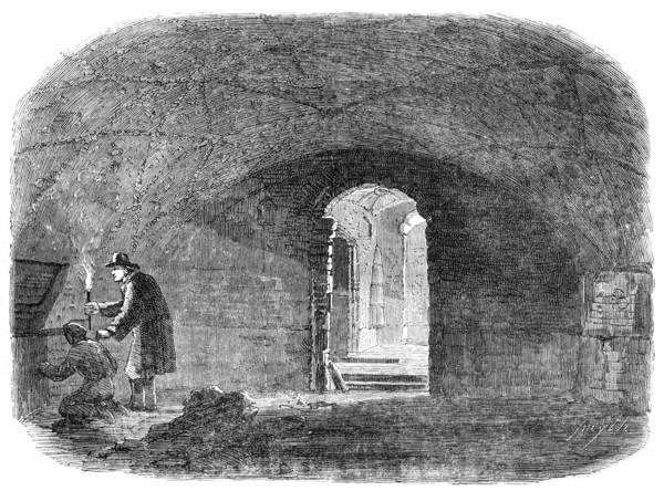 Subterranean Chamber beneath the House, No.1, Old Fish-Street, St. Paul's, 1854. Creator: Smyth.