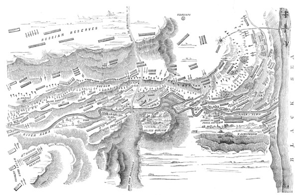 Plan of the Battle of the Alma, 1854. Creator: Unknown.