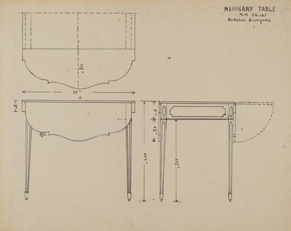 Table, c. 1936.