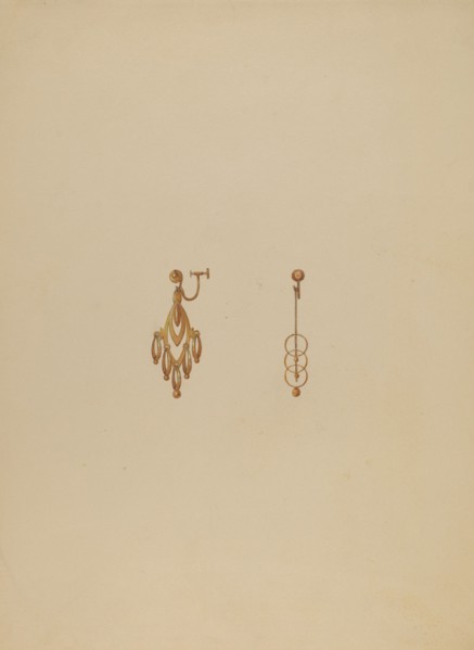 Earrings, c. 1937.