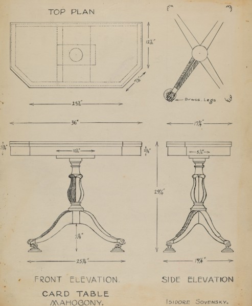 Card Table, c. 1940.