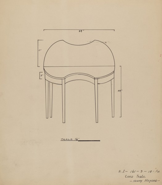 Card Table, 1935/1942.