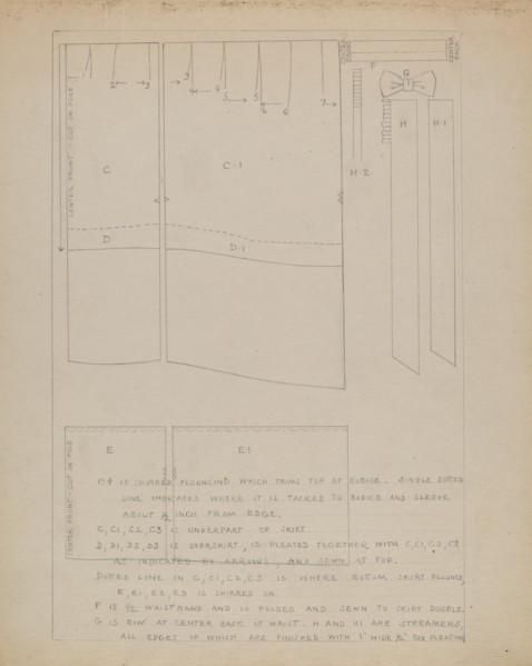 Dress Pattern, c. 1936.