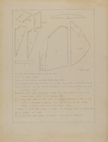 Cape (Pattern), c. 1936.