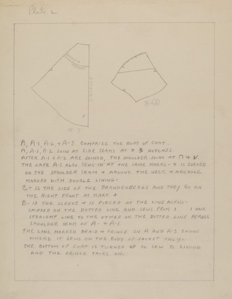 Coat (Pattern), c. 1937.