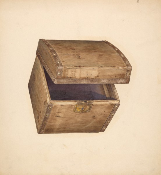 Hat Box - Wood, c. 1940.