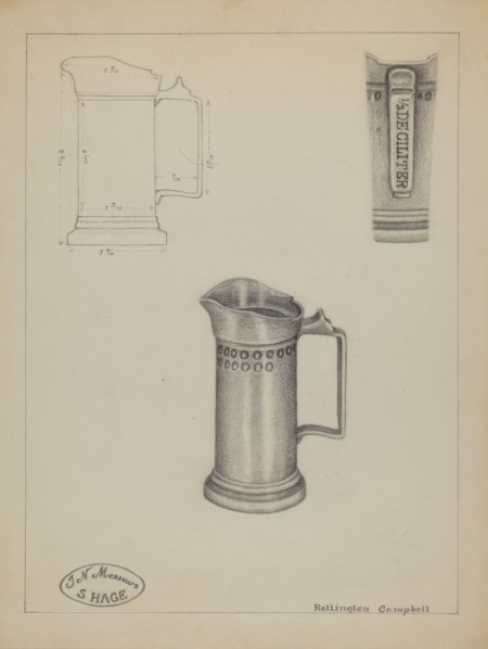 Pewter Pitcher, c. 1936.