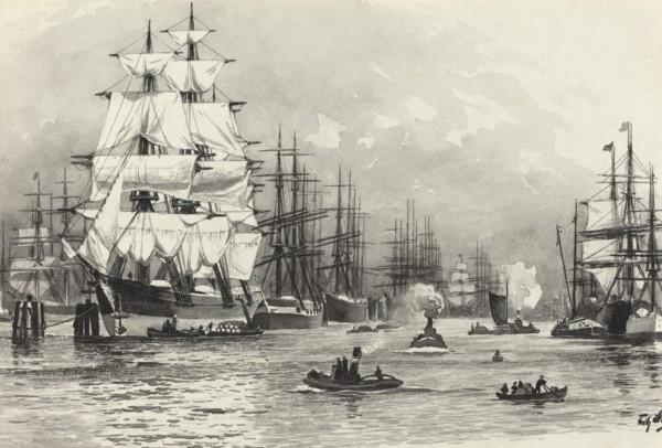 Segelschiff-Hafen, 1893.