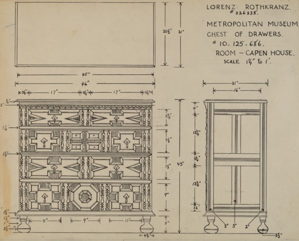 Chest of Drawers, c. 1938.