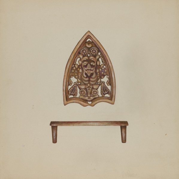 Flat Iron Holder, c. 1937.