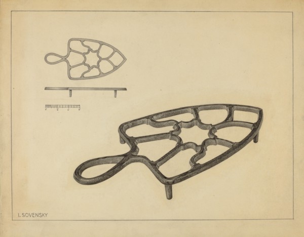 Flat Iron Holder, c. 1937.