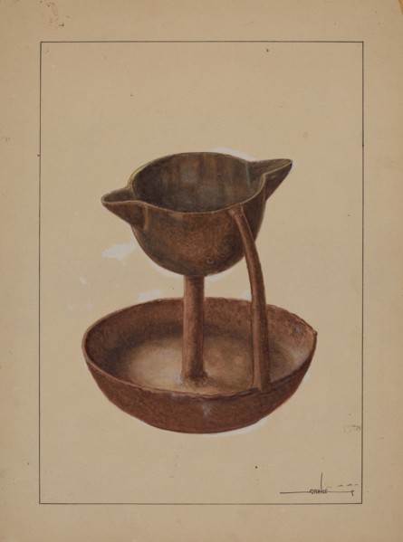 Iron Grease Lamp, c. 1937.