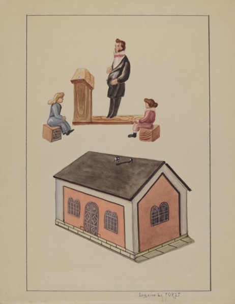Toy School House, c. 1936.