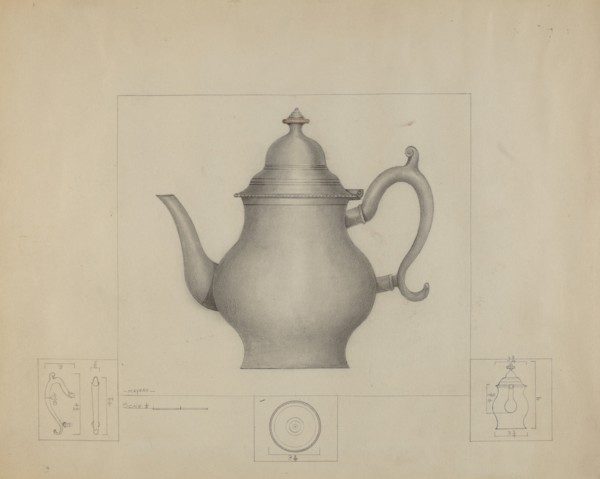 Pewter Coffee Pot, c. 1936.