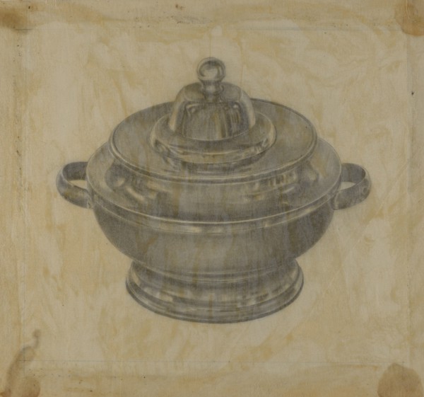 Pewter Sugar Bowl, c. 1937.