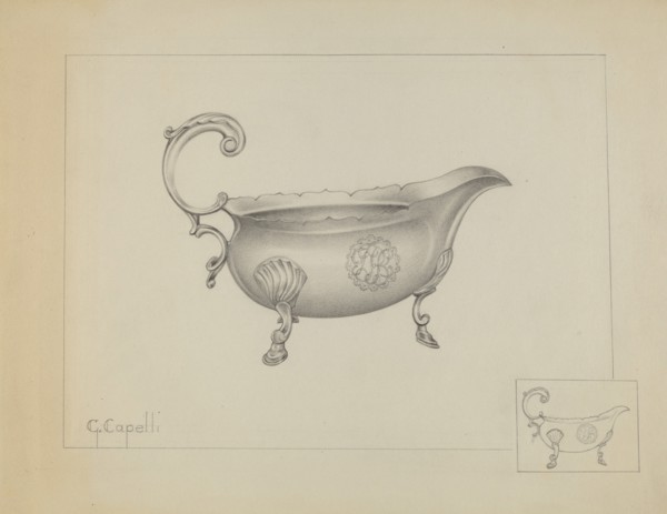 Silver Sauce Boat, c. 1936.