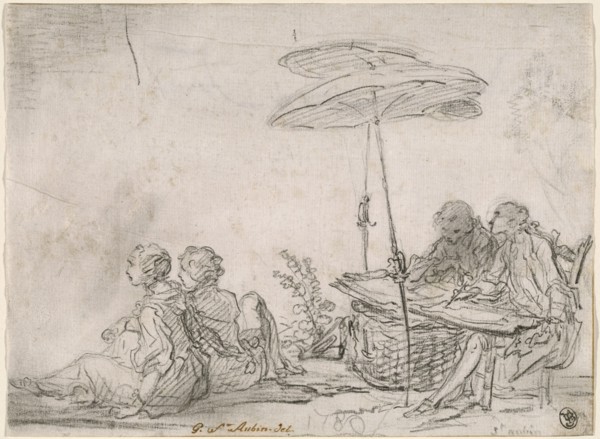 Draftsmen Outdoors, c. 1760.