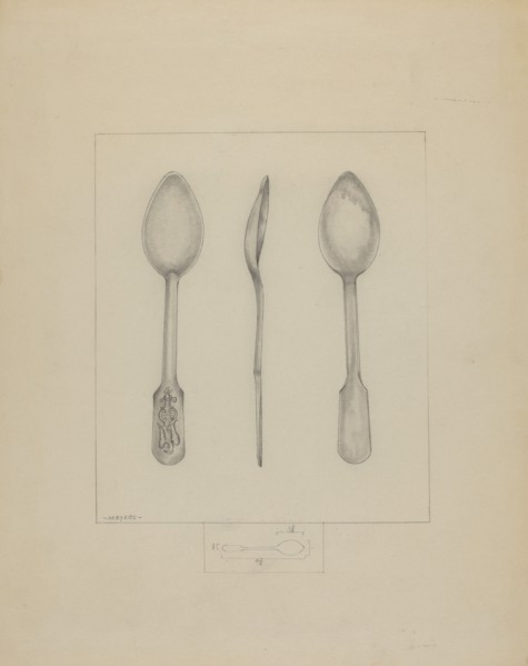Small Pewter Spoon, c. 1936.