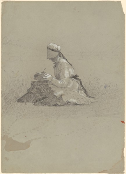 Young Lady Writing, c. 1870.