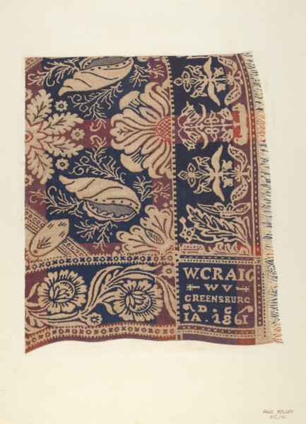 Jacquard Coverlet, 1935/1942.