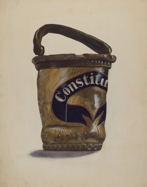 Leather Fire Bucket, c. 1939.